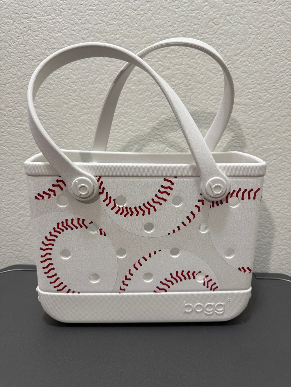Bogg Bag Small Baseball Print Tote - White